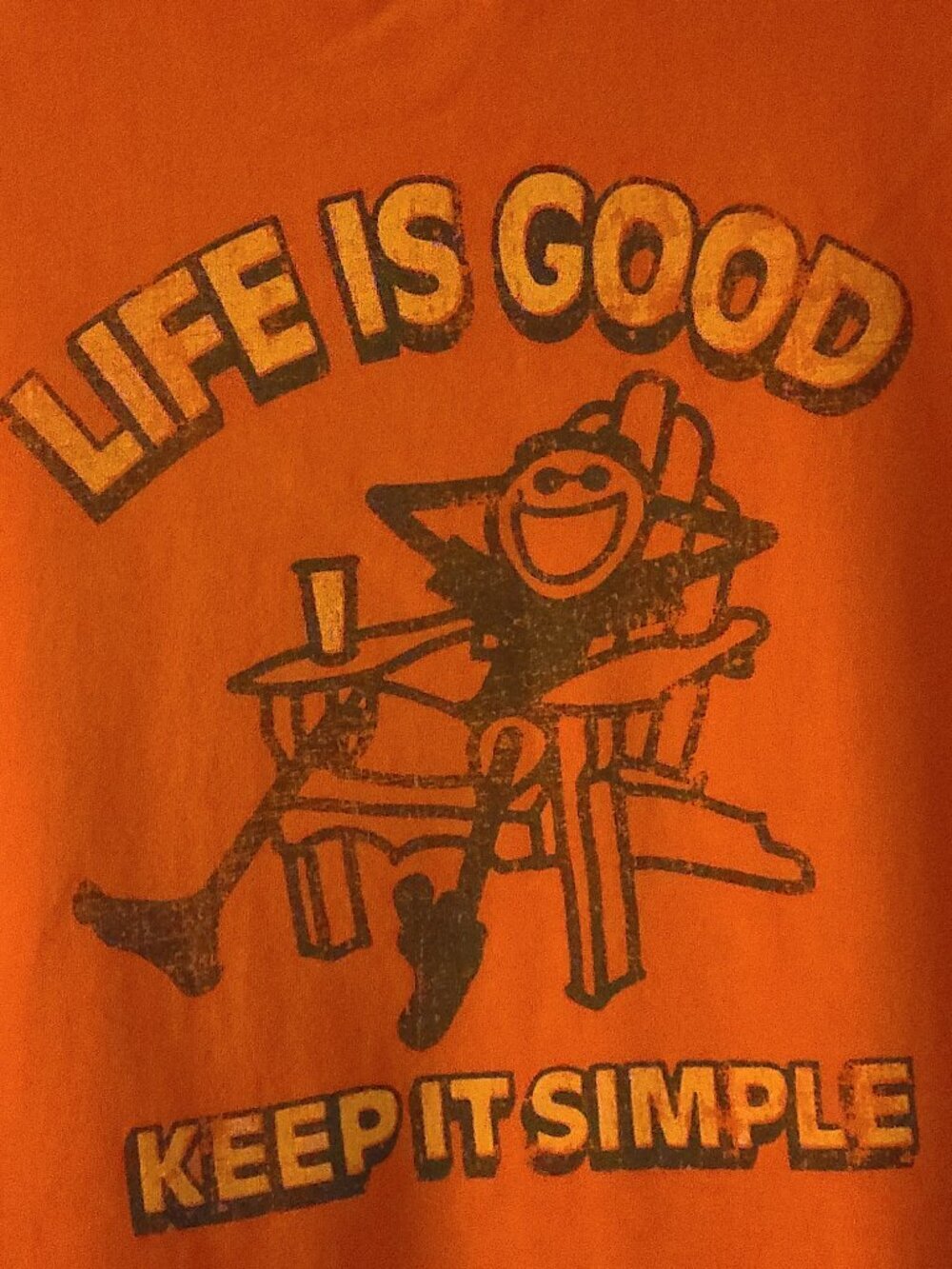 Life is Good T-Shirt Mens Keep It Simple Orange XL Classic Fit - Picture 2 of 9